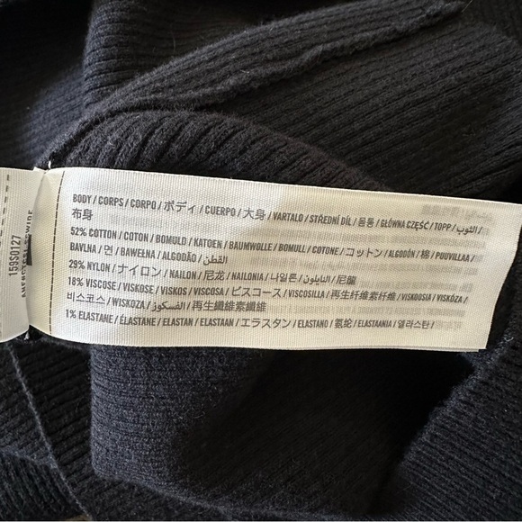 NWOT Abercrombie and Fitch Long-sleeve Cutout Midi Sweater Dress Black XL Petite - Picture 10 of 10